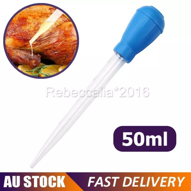 50ml Large Turkey Baster Clear Tube Syringe Oil Suck Pump Pipe For BBQ Chicken