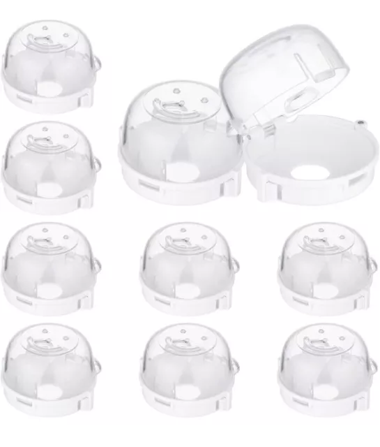 (8-Pcs) Stove Oven Knob Cover Cap, Child Proof Safety, Gas Lock, Clear Universal