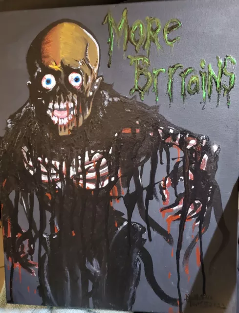Return of the living dead -Tarman zombie Acrylic Original Painting on canvas.