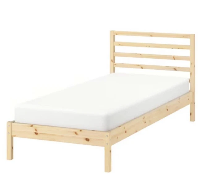 IKEA TARVA SINGLE bed frame with LONSET slat bed base and foam