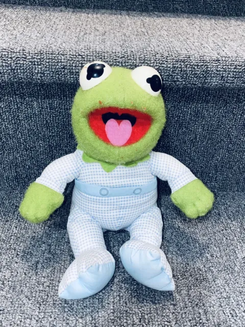 1984 Muppet Babies Baby Kermit Frog Plush Hasbro Softies Jim Henson Pampers VTG
