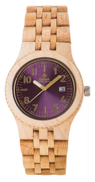 Tense Discovery Yukon Jumbo Round Maplewood Wooden Watch J5200M-V