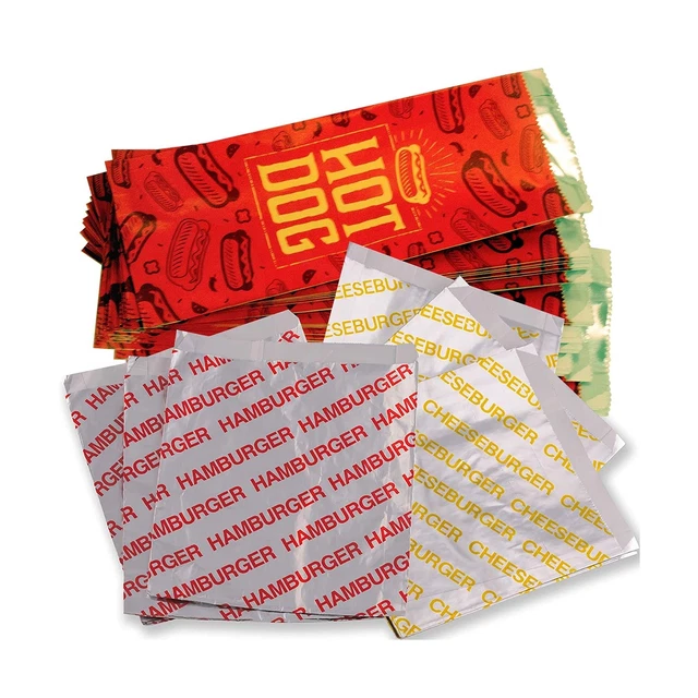 Retro, Grease-Proof Food Wrapper 300 Combo Pack. 100 Each Hamburger, Cheesebu...