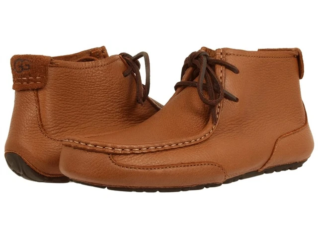 UGG Boots Mens 11 Brown Leather Carraway Moccasin Lace Up Slippers Comfort Shoes UGG Australia Carraway Chestnut Leather Moccasin Boot Men main image 2