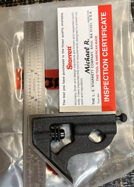 Starrett 11H-6-4R 2 Pc 6" 4R Grad Cast Combination Square Set