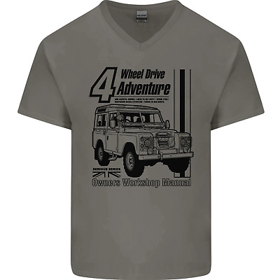 4 Wheel Drive Adventure 4X4 Off Road Mens V-Neck Cotton T-Shirt