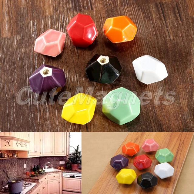 Ceramic Diamond Shape Drawer Knob Kitchen Cabinet Cupboard Pull Handle Decoratio