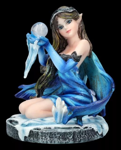 Elfen Figur klein blau - Winara Winter Fee - magische Wesen, Fantasy, Deko