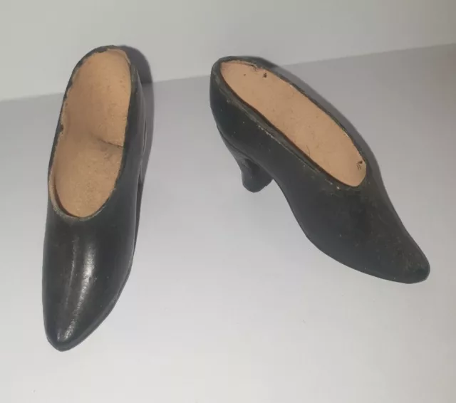 Poupée Ancienne : Paire De Chaussures De Poupée De Salon Ou Poupée Boudoir