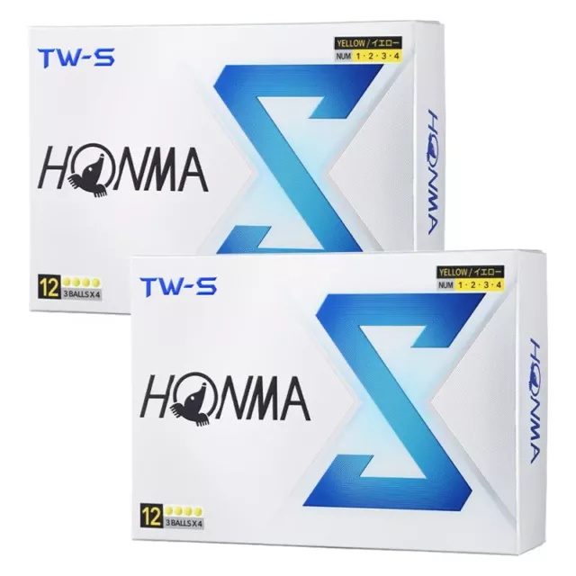 [2 dozen] HONMA Golf HONMA TW-S Ball 2024 Model BT2403 Yellow