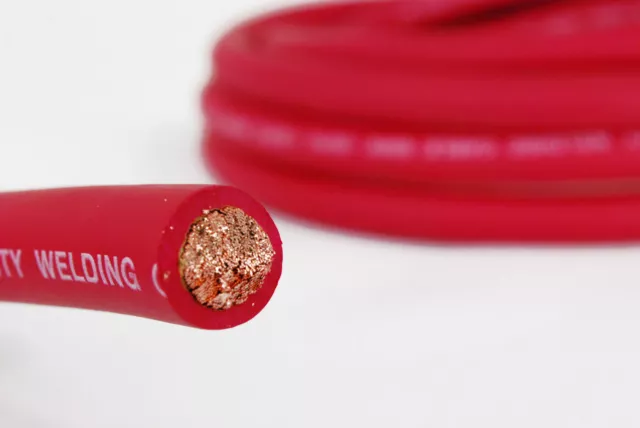 WELDING CABLE 1/0 RED 15' FT BATTERY LEADS USA NEW Gauge Copper AWG Solar 3