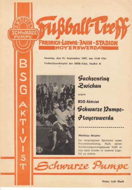 DDR-Liga 83/84 BSG Aktivist Schwarze Pumpe - BSG Sachsenring Zwickau, 25.09.1983