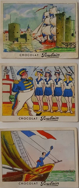 Lot de 3 images Chocolat Poulain "Les belles Chansons de France"