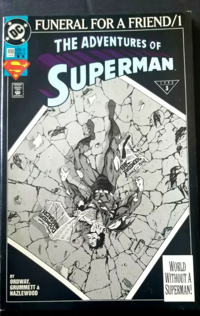 1993 The Adventures of Superman #498 DC Comic 1  FUNERAL FOR A FRIEND Jan
