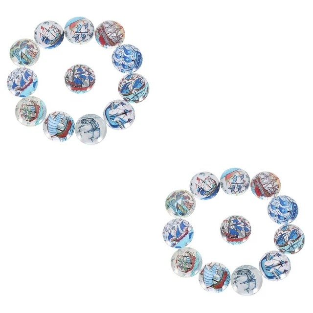 2x Diy Glas Dome Cabochons Flache Rückseite Cabochons Nautischen Gefälligkeiten
