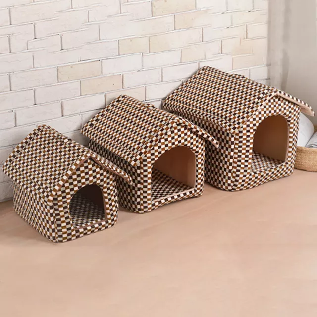Pet House Removable& Foldable Cat Small Dog Bed Tent House Semi-enclosed Shelter