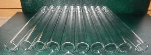 10 Reagenzgläser Reagenzglas Glas Laborglaser mit Rand Deko 160x16mm