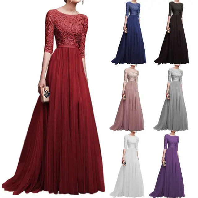 Women Formal Wedding Bridesmaid Long Evening Party Prom Ball Gown Cocktail Dress