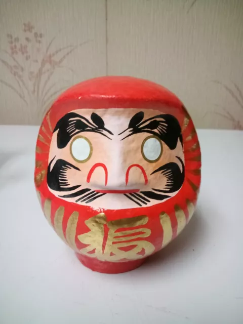 Japanese 4.5"H Red Daruma Doll for Good Luck Fortune Made in Takasaki Japan