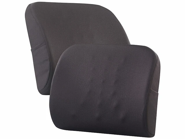 2 coussins ergonomiques dorsaux en mousse à mémoire de forme avec sangle - Newg