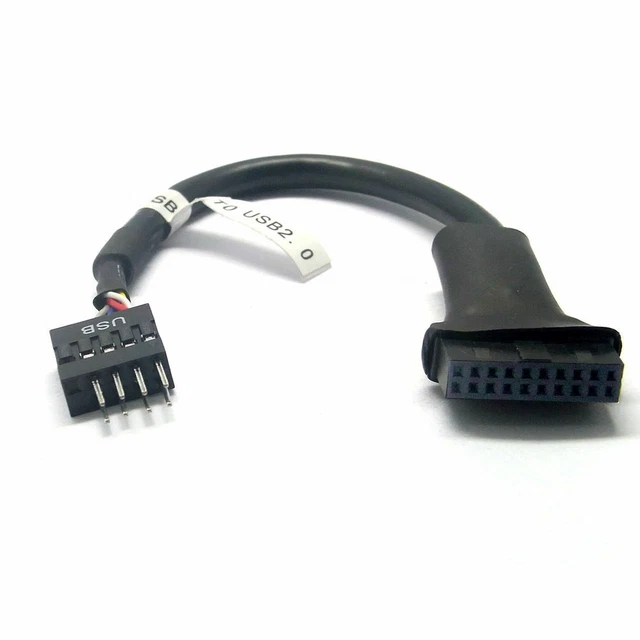 20 Pin Female Header to 9 Pin Male Header USB 3.0 to USB 2.0 Motherboard Adapter