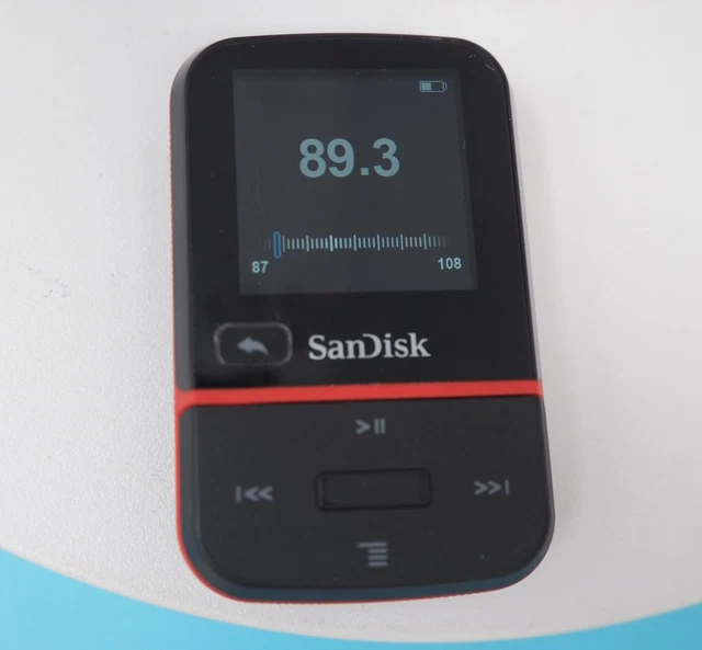 Lecteur MP3 SanDisk Clip Sport Go 16Go Renouvelé - Léger, Radio FM, Compatible ITunes - Rouge