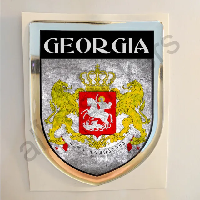 Georgia Adesivi Scudetto 3D Emblema Stemma Sporco Resinato Adesivo Resinati