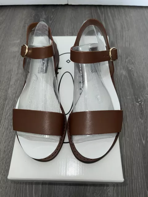 Steve Madden Donddi Leather Sandal- Tan Brown Leather Buckle Flat - Women 6.5