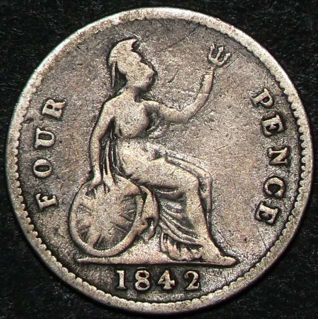 1842 Great Britain 4 Pence Silver KM#731 #16172