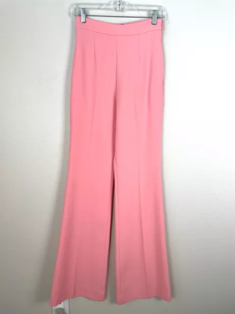 BCBGMAXAZRIA Womens Size 2 Pink High Waist Wide Flare Leg Dress Pants