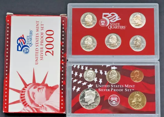 2000 US Mint 10 Coin Silver Proof Set