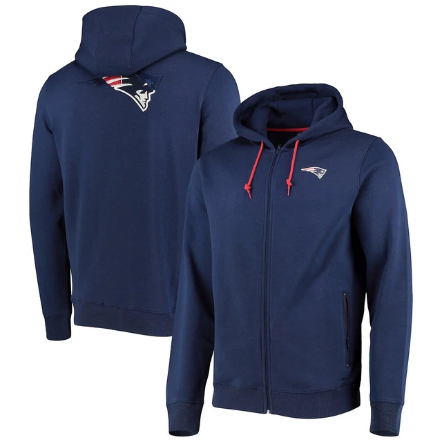Felpa con cappuccio New England Patriots (taglia S) uomo NFL con grafica divisa cerniera - Nuova