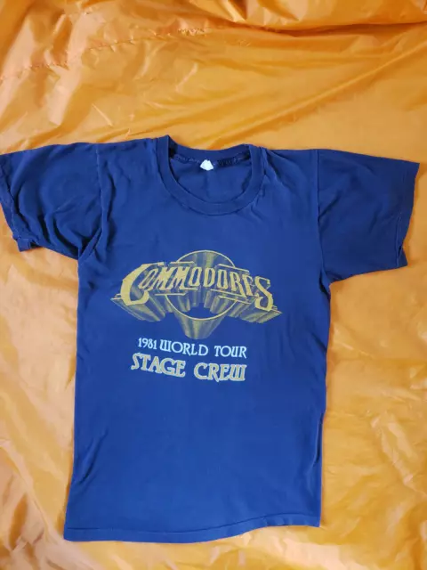 ORIGINAL VINTAGE Commodores Stage Crew Tee 1981 World Tour 2