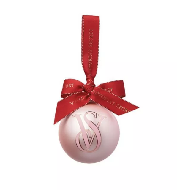 Victorias Secret Ornament NEW Ball iconic monogram pink logo VS HOLIDAY Xmas NIB