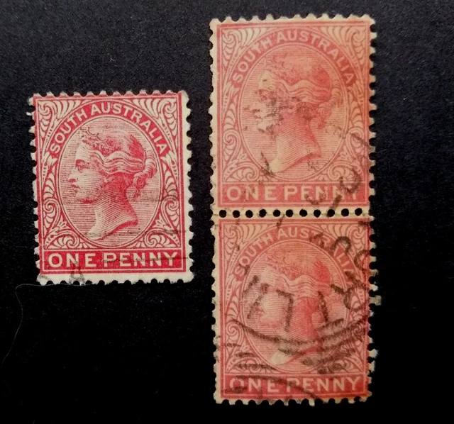 🔹SOUTH  AUSTRALIA  - 1905/11 Adelaide P.O - Queen Victoria - 3 USED - ONE PENNY