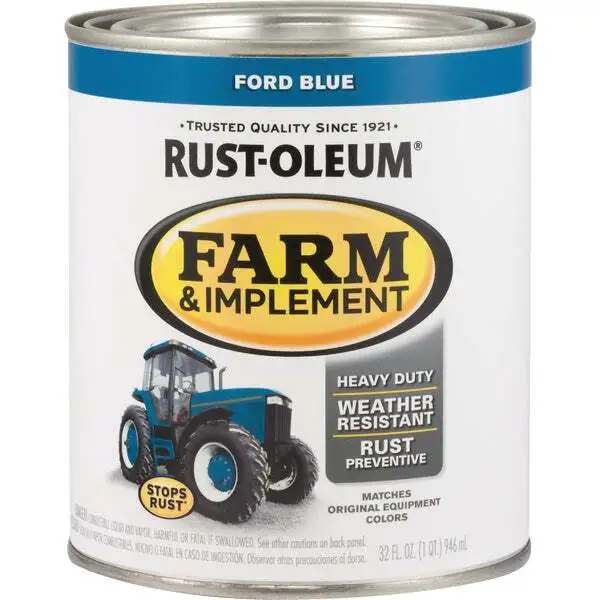 4 Qts Ford Blue RustOleum Farm Equipment Enamel Gloss Paint 7424-502