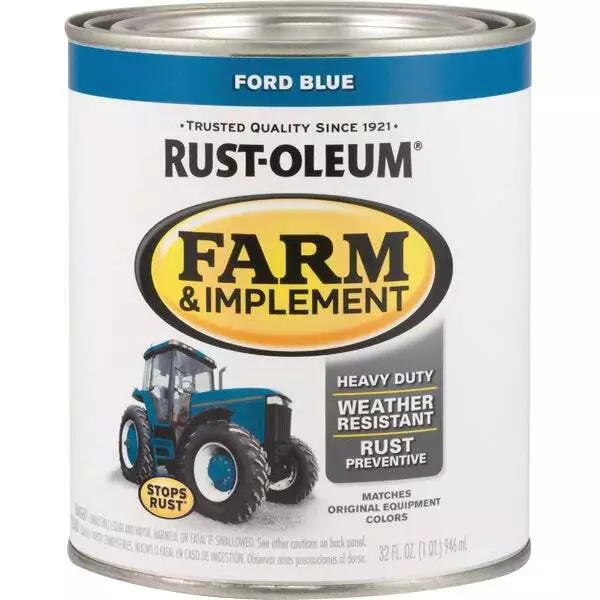 4 Qts Ford Blue RustOleum Farm Equipment Enamel Gloss Paint 7424-502