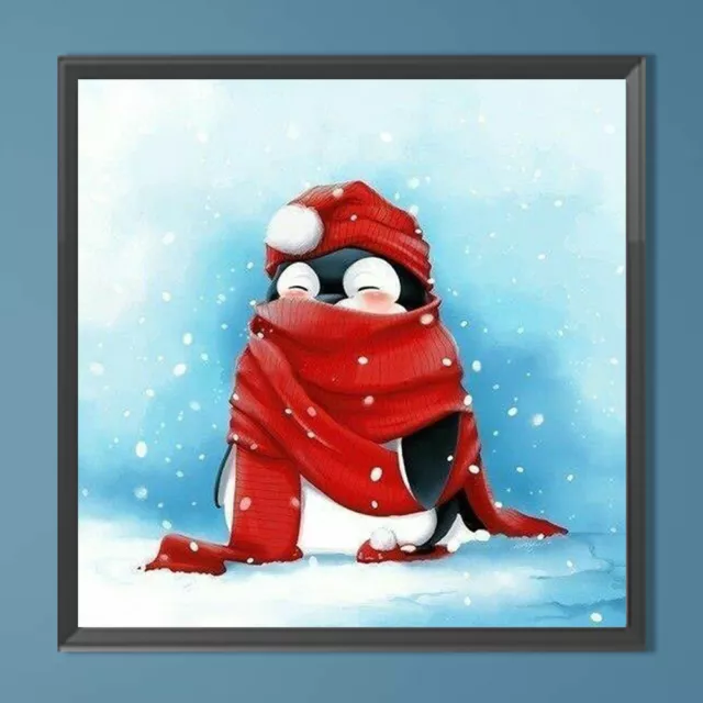 DIY Digital Picture Scarf Penguin Frameless Oil Painting By Numbers Handicraft