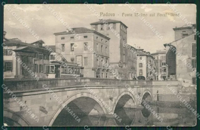 Padova Città Tram ABRASA STRAPPINO PIEGA cartolina QT1368