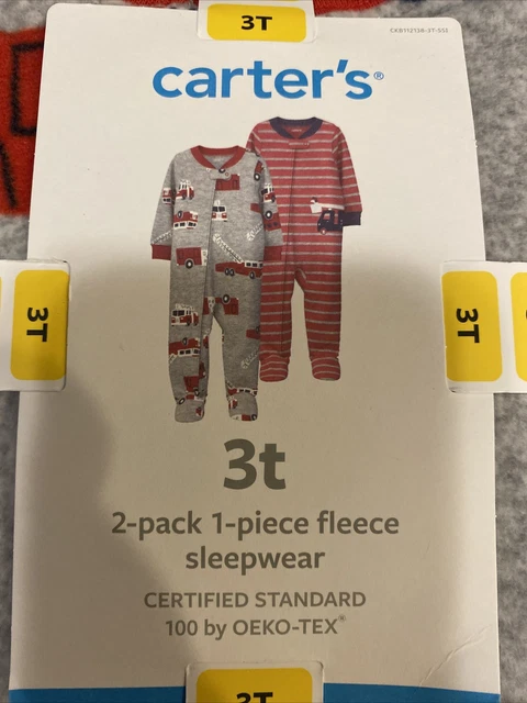 Carter's 3T 2 pack 1 Piece Fleece Pajamas NEW With Tag Fire trucks Carter's 3T 2 pack 1 Piece Fleece Pajamas NEW With Tag Fire trucks