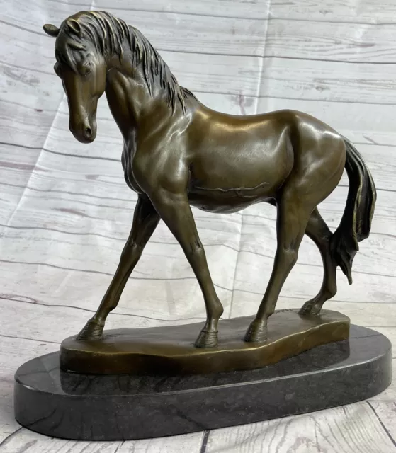 Large Bronze Sculpture Hot Cast Superb By M.Lopez Stallion Horse Statue Sale