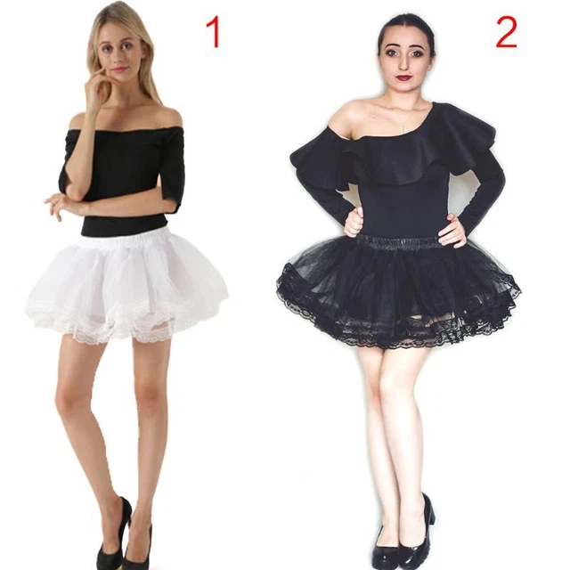 Mini Gonna Tututu Donna Ragazze 4 Strati Balletto Danza Balletto Tagliati Finitura Co