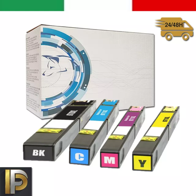 Kit 4 Cartucce 970Xl Per Hp Officejet Pro X476Dn, X451, X451Dw, X576, X476Dw