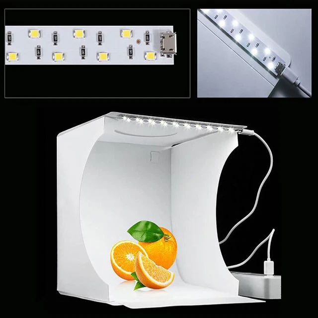 Luz LED portátil de 9,5"" x 9,5"" caja de cubo de fotografía tienda de campaña foto StudJ wi