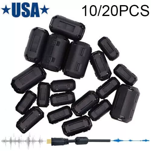 10/20PCS Clip-on Ferrite Ring Core RFI EMI Noise Suppressor Cable Clip 3-13mm