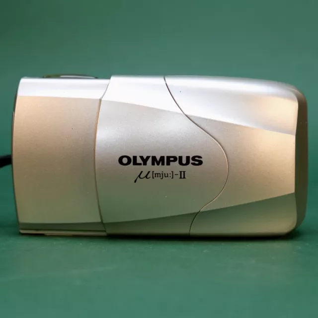 Unberührte Olympus Mju II 35 mm Point-and-Shoot-Filmkamera, funktionsfähig, getestet verpackt! 3