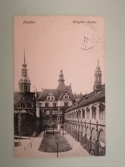 alte Postkarte , Dresden Königlicher Stallhof 1912