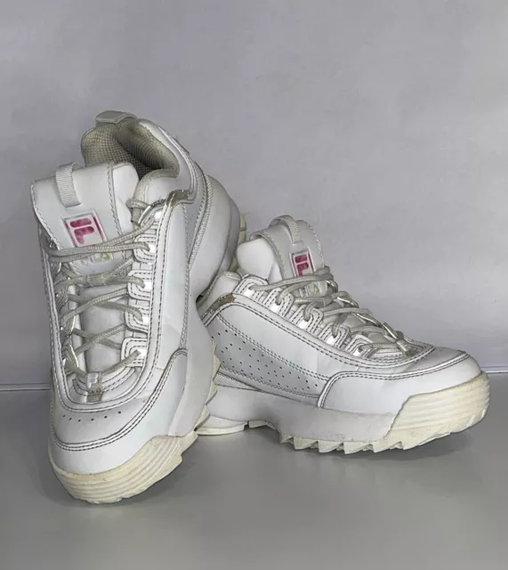 FILA DISRUPTOR II Women Leather Platform Sneaker Shoes 3xm01342