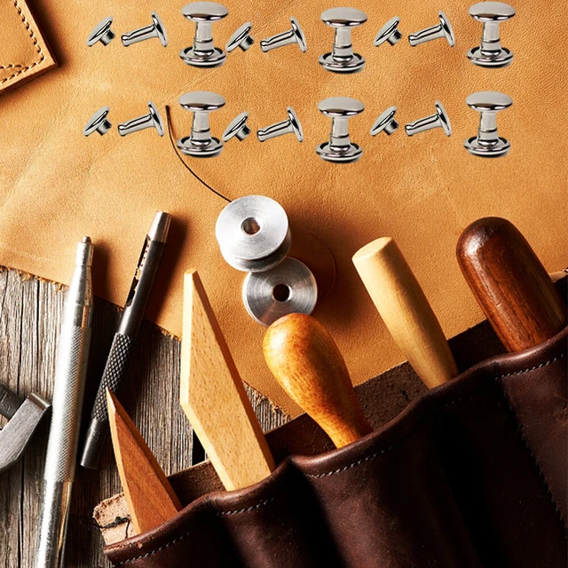 200pcs 6mm Clothing Double Round Cap Tubular Metal Easy To Use Leather Rivets