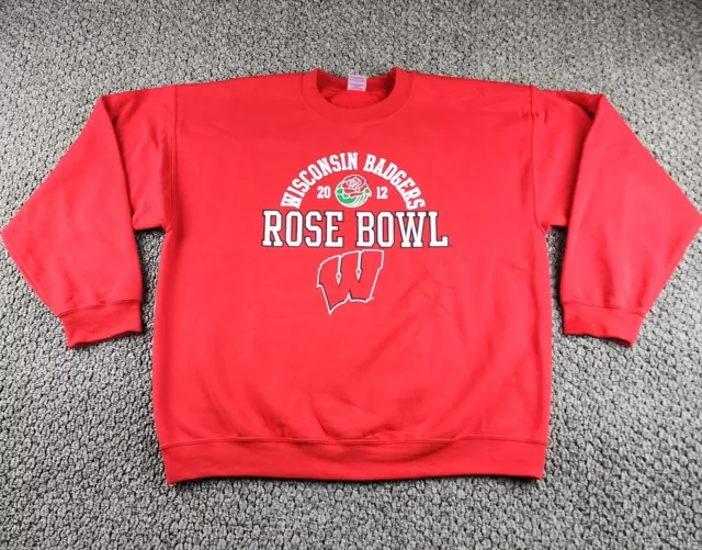 Wisconsin Badgers Sweatshirt XL Adult Rose Bowl 2012 Red Big Ten Football